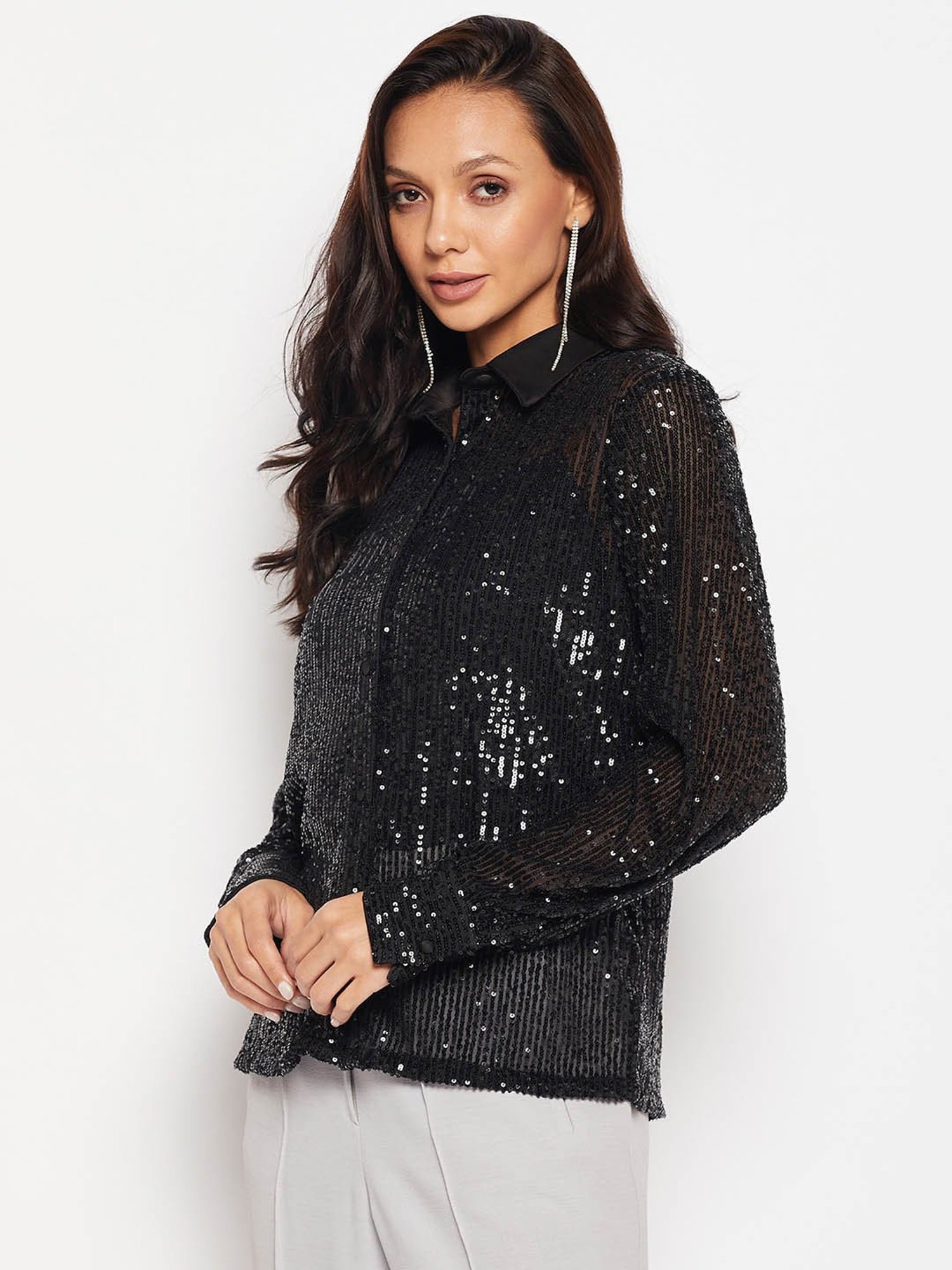 Camla by MADAME Black Embellished Shirt
