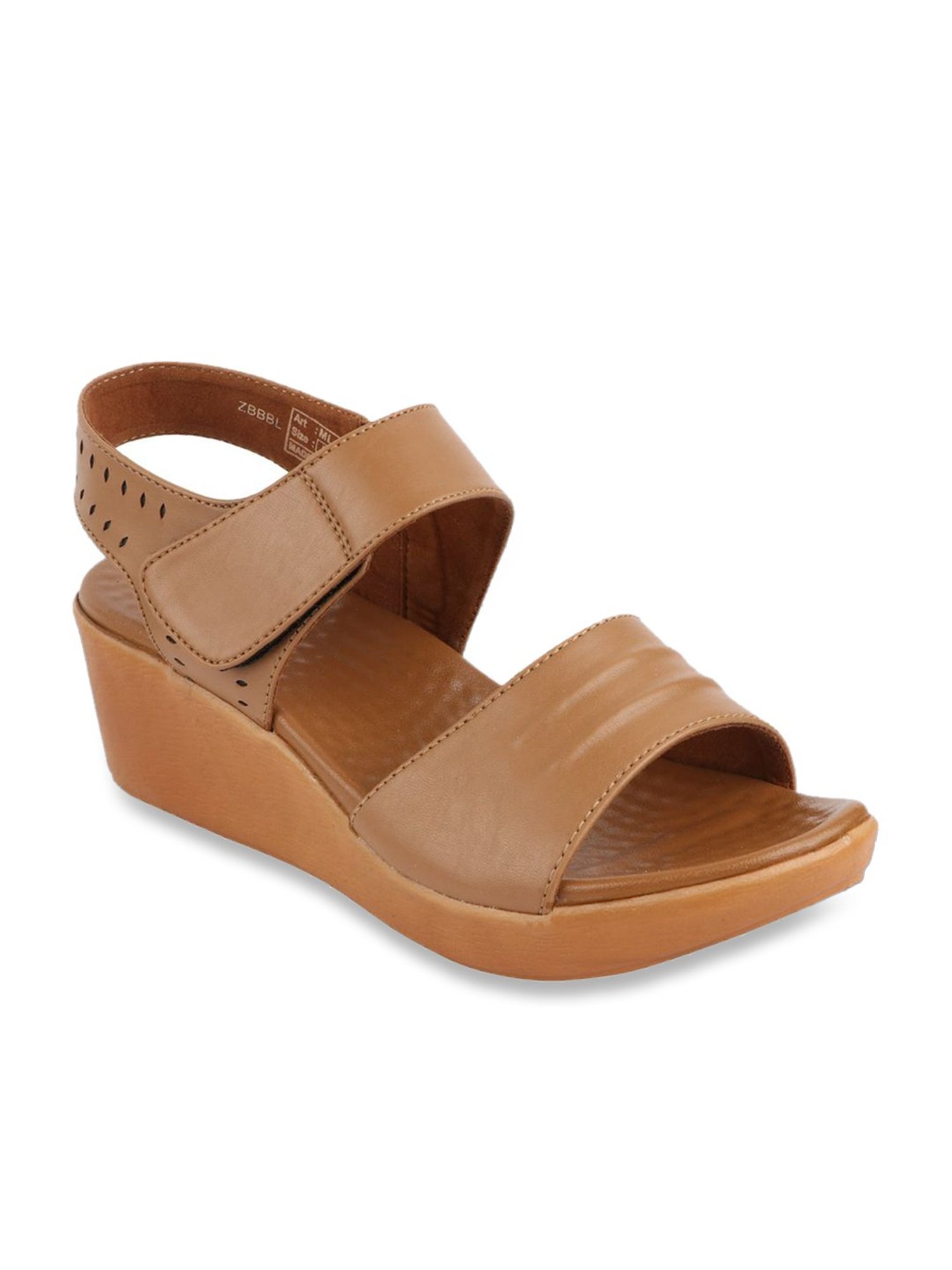 MediFeet Women's Beige Ankle Strap Wedges