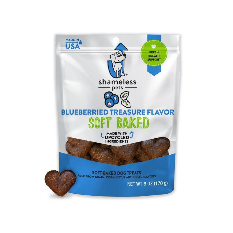 Shameless Pets Blueberry Treasure Flavor Soft Baked Chewy Dog Treats - 6oz