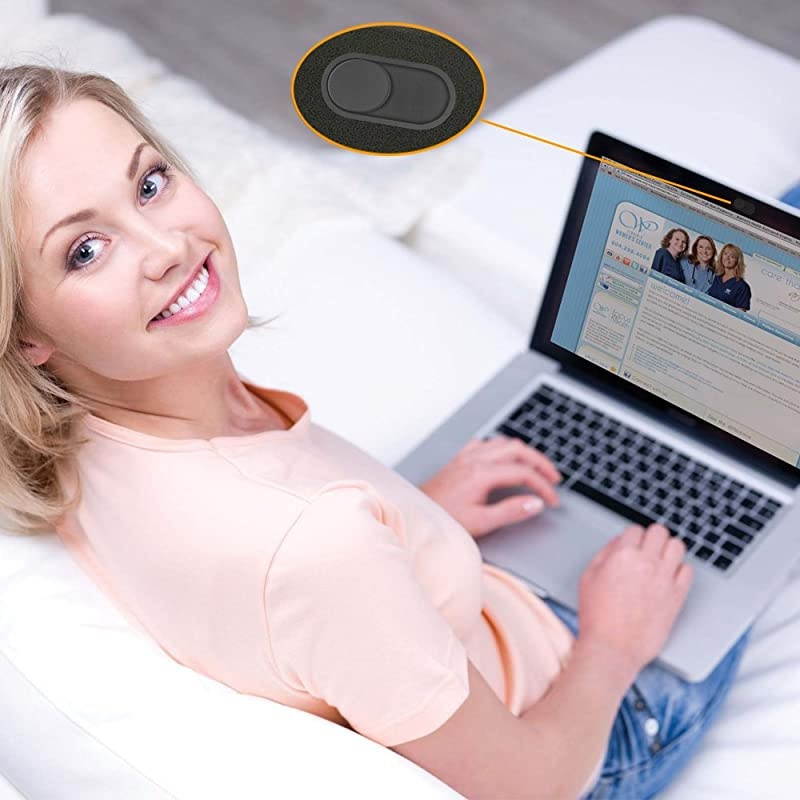 Webcam Cover Slide2Pack 0023 Inch UltraThin Metal Web Camera Cover for MacBook Pro iMac Laptop PC iPad Pro iPhone 876 Plus Protect Your Visual Prvacy Black