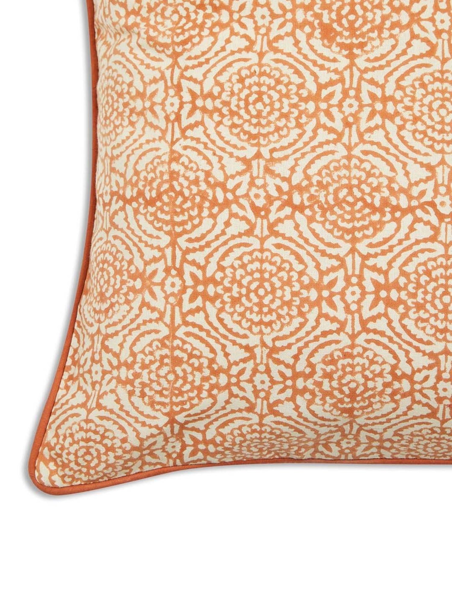 Fabindia Standalone Orange Cotton Cushion Cover
