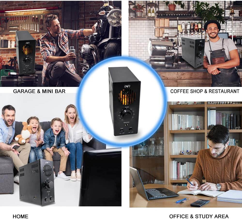 INFI Audio Tube Amplifier Headphone Amplifier with Bluetooth Home Theater Stereo Receiver Desktop 60W Class AB Hybrid Integrated Amp for Home Audio Speakers