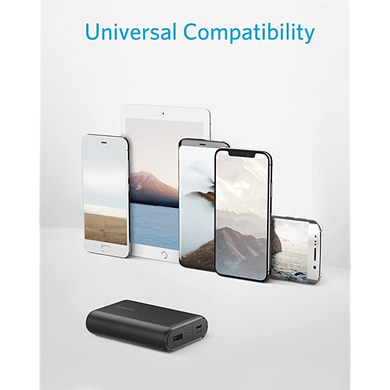 PowerCore 10000 Portable Charger One of The Smallest and Lightest 10000mAh Power Bank UltraCompact Battery Pack HighSpeed Charging Technology Phone Charger for iPhone Samsung and More