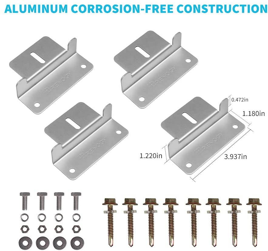 Renogy Accessories 8Ft Tray Cable, 20Ft 10 AWG Adaptor Kit for 400 W Solar Panel Module, 4 Set Z Bracket, 3 Pair of Y Branch Connector