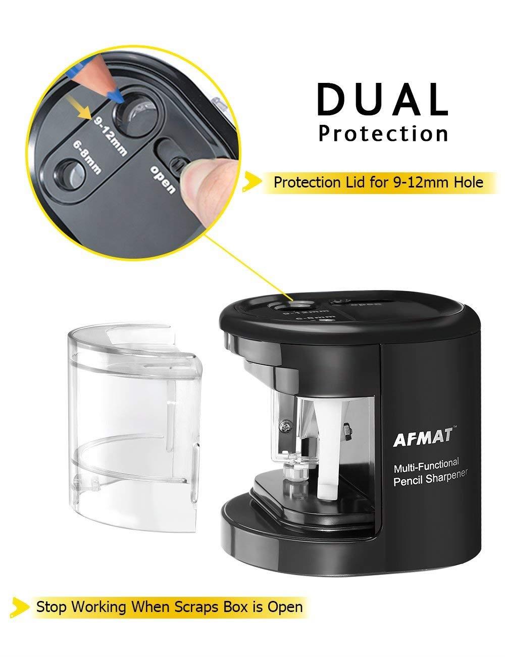 Electric Pencil Sharpener, USB/Battery Operated Pencil Sharpeners with Large Hole, Portable Pencil Sharpener for 6-12mm No.2/Colored Pencils/Soft Charcoal Pencils, for Kids, Artists, Office, Classroom