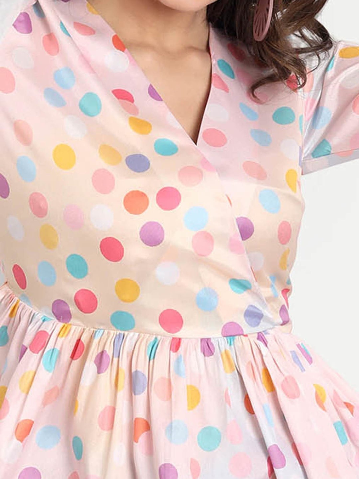 MASAKALI.CO Light Pink Printed Peplum Top