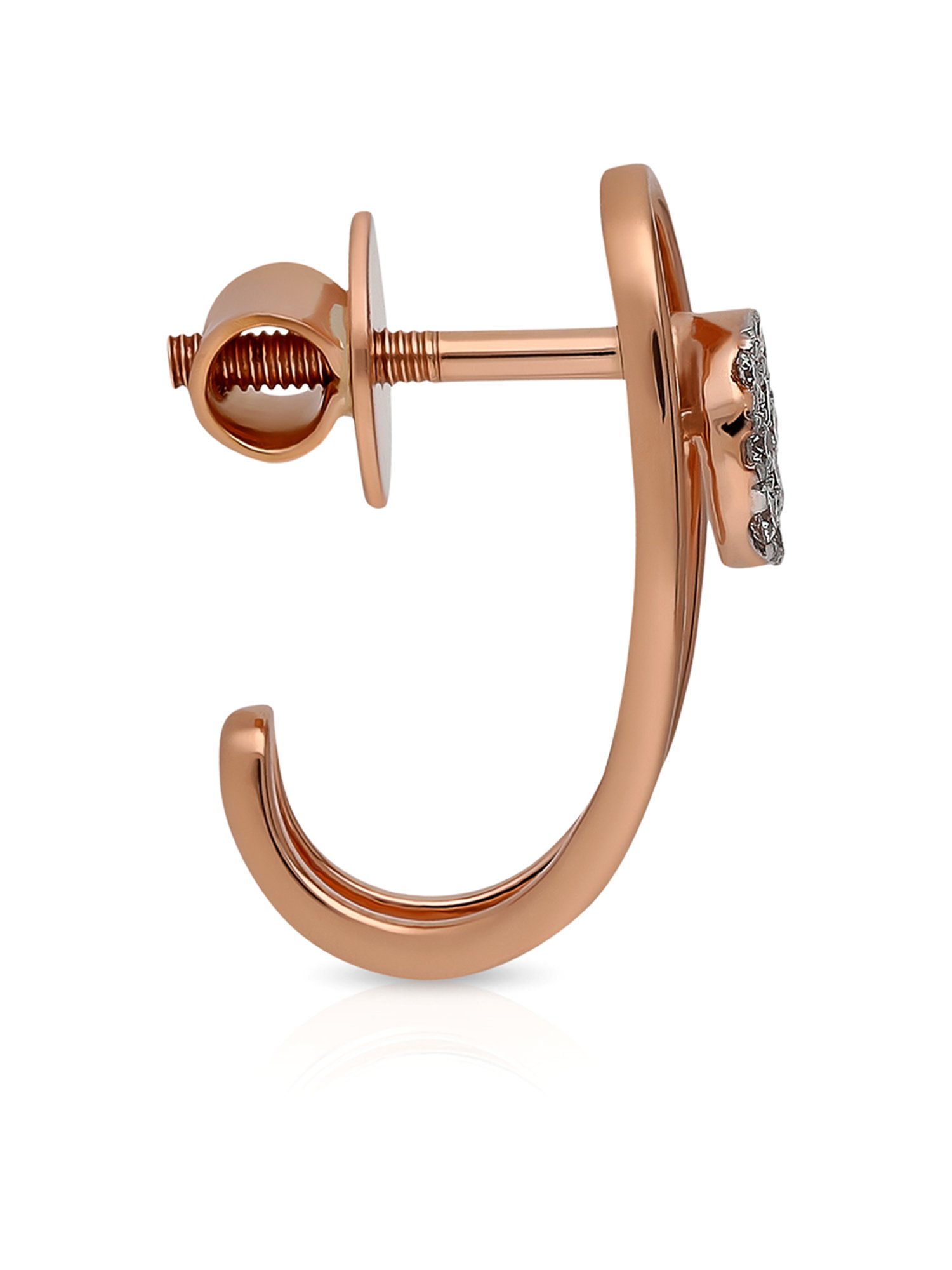 Malabar Gold and Diamonds 18k Rose Gold Hoop Earrings