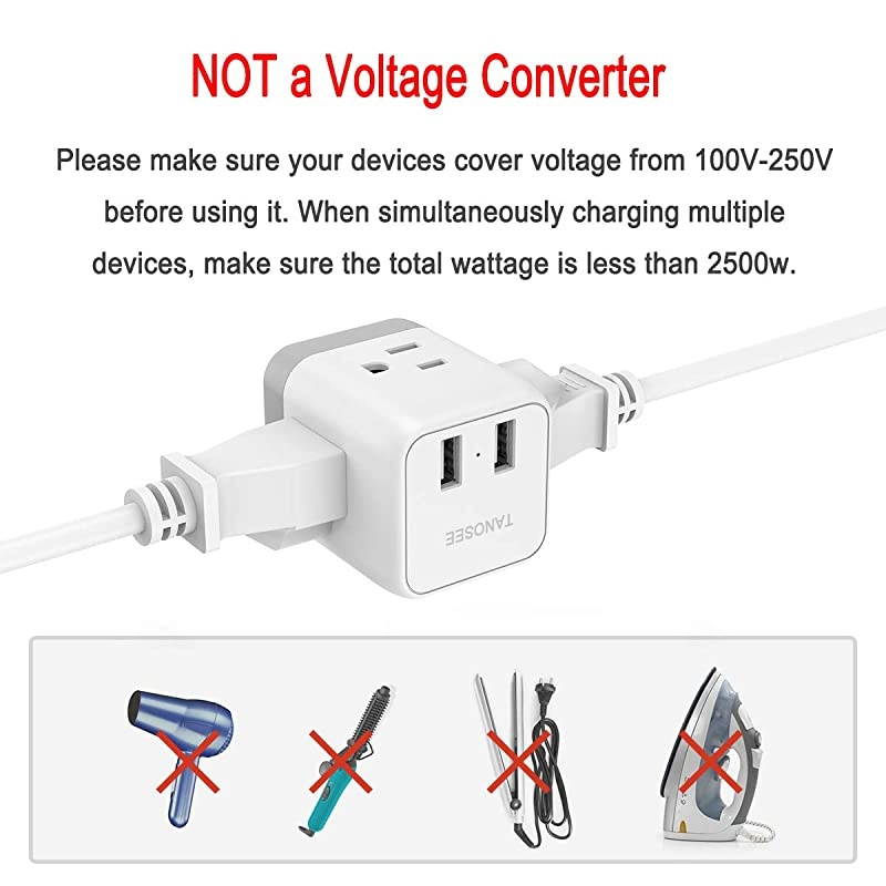 China Australia New Zealand Power Plug Adapter,  Type I Travel Adaptor with 2 USB Ports 2 American Outlets, US to Australian AU Fiji Argentina Charger Adapter