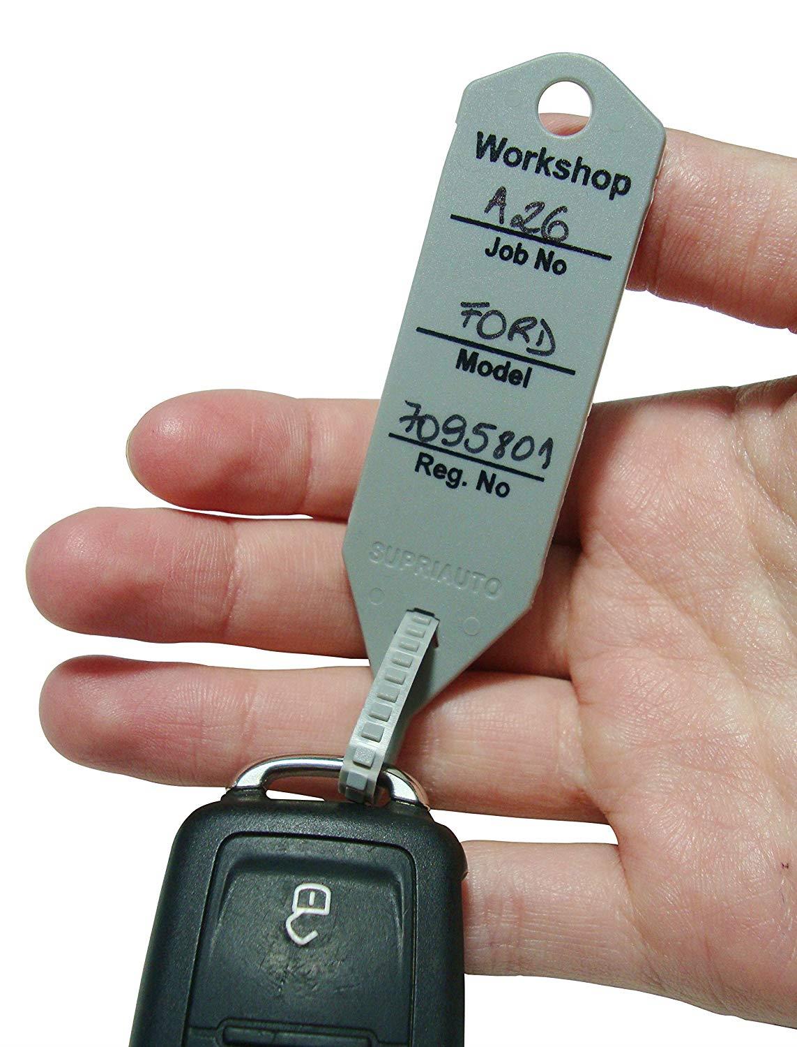 Buy Mechanic Service Auto Key Tags - Gray self Locking Car Key Tags