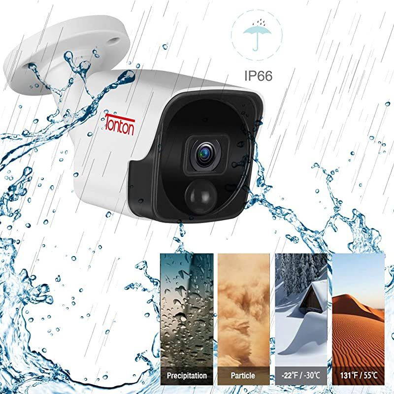 8CH 4K 8MP POE Security Camera System, 4K/8MP 8-Channel NVR with 2TB HDD for 24/7 Recording, 4pcs Wired 5MP Outdoor PoE IP Cameras, Supports Audio Recording, PIR Heat&Motion Sensing