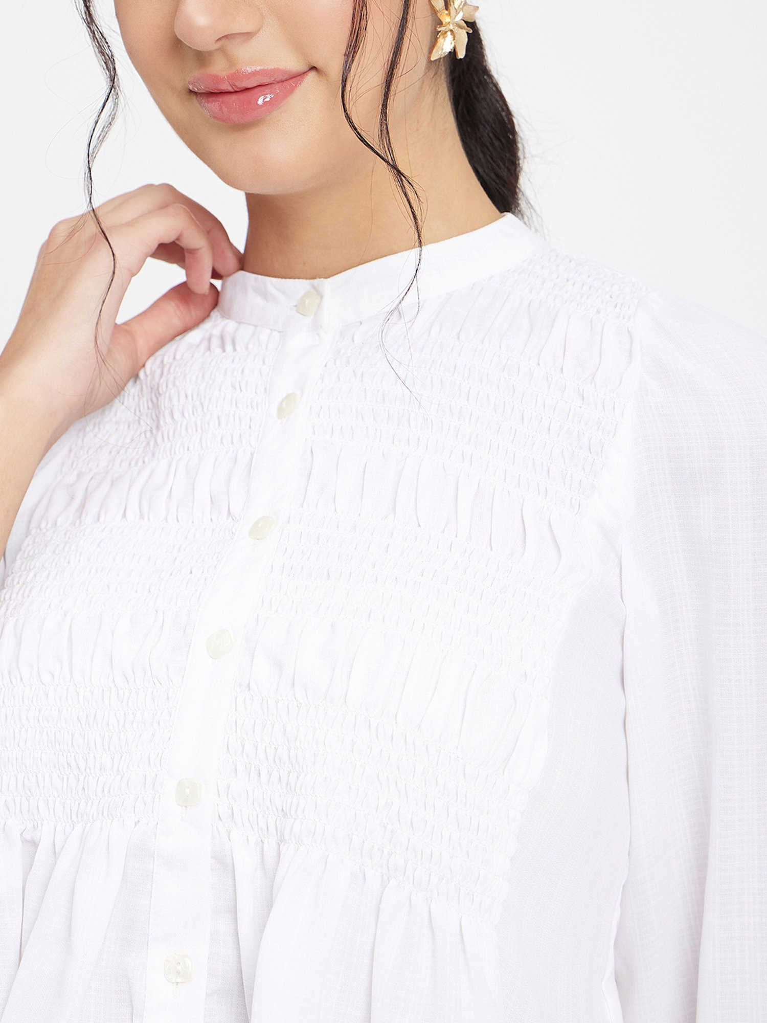 Camla White Regular Fit Shirt