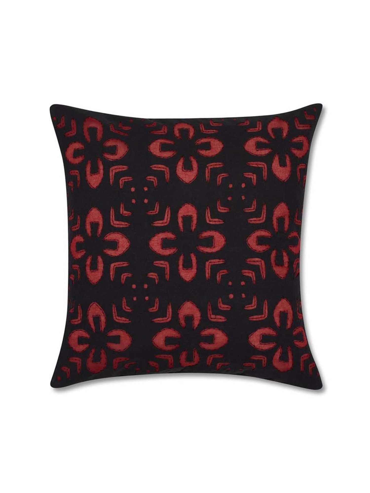 Fabindia Miran Black Cotton Cushion Cover