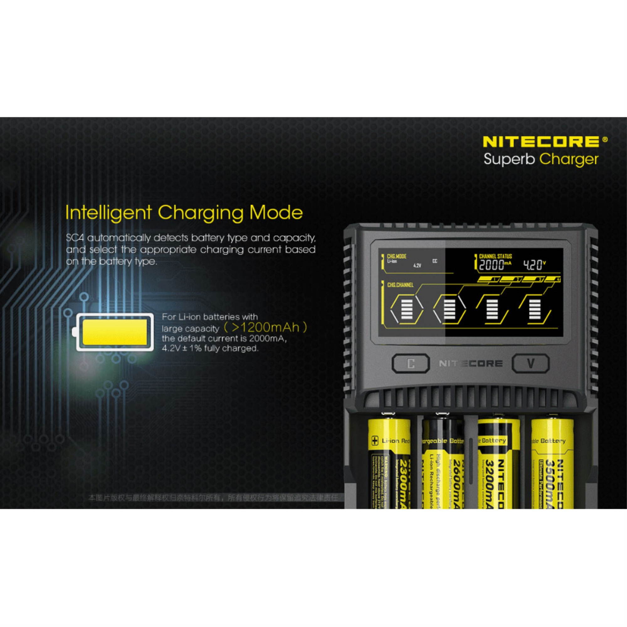 NITECORE CHG-NITE-SC4 Superb Charger 4-Slot Battery Charger