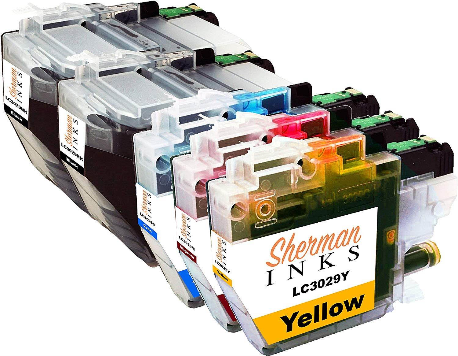 Sherman Replacement Ink Cartridge 5 Pack LC3029 for Printer: Brother MFC-J5830DW MFC-J5830DWXL MFC-J5930DW MFC-J6535DW MFC-J6535DWXL MFC-J6935DW