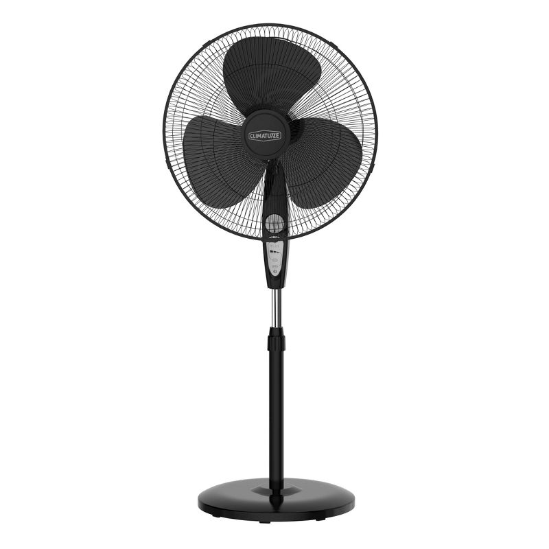 Climature 18&#34; Oscillating Stand Portable Fan With Remote Control Black