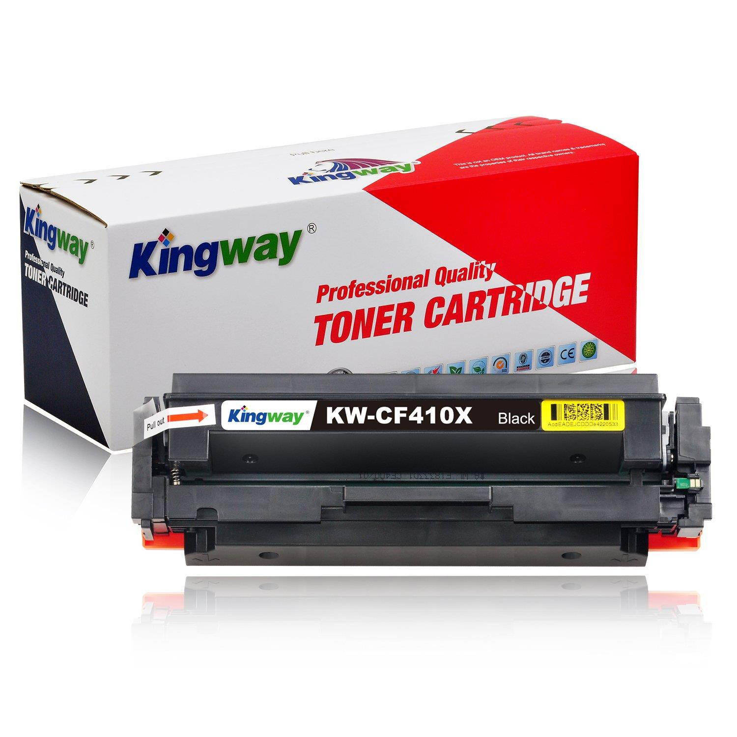 Kingway Compatible Toner Cartridge Replacement for 410A CF410A 410X CF410X Work with Laserjet Pro MFP M477fdw M477fnw M477fdn Pro M452dw 452dn 452nw M377dw 1 Pack
