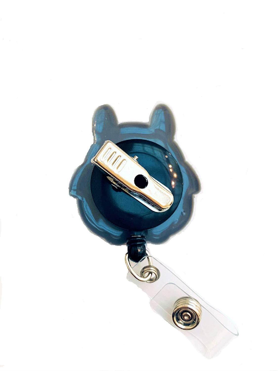 Cartoon Retractable ID Badge Holder - Badge Reel - Name Badge Holder - Nursing Badge Holder - Pediatric Badge Holder - School Nurse Badge - RN Badge Holder by Swivels Merchandise (Totoro)