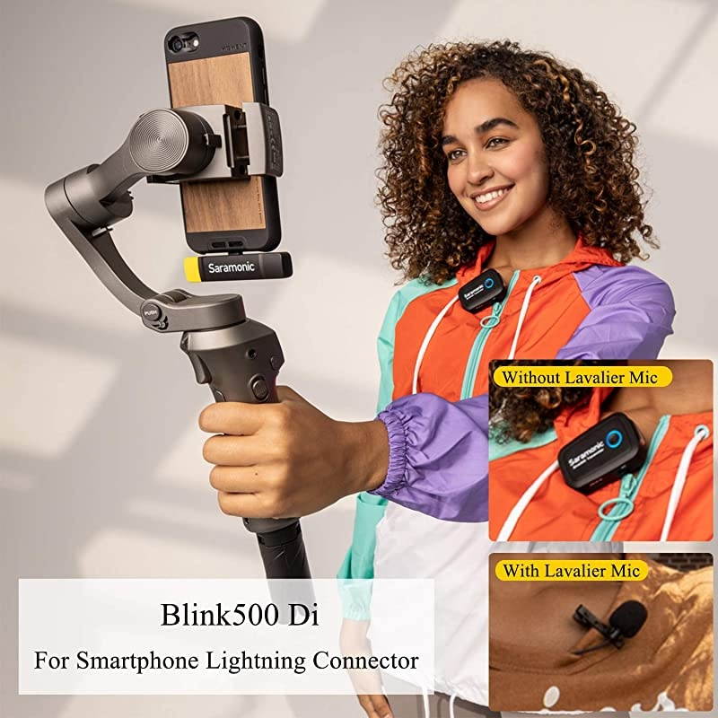 24GHz Wireless Microphone System for iOS Device Blink500 B3 DualChannel Lavalier Mic with MFi Certified Apple Lightning Connector for iPhone iOS Device for YouTube Facebook Live Vlogging