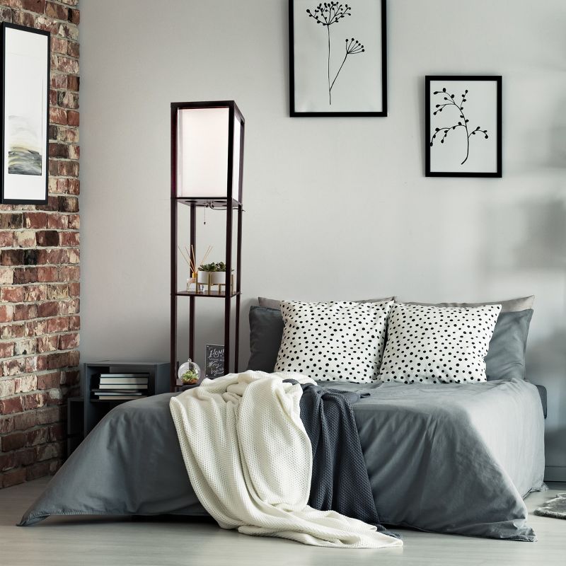 Torchiere Floor lamp Brown (Includes LED Light Bulb) - Lavish Home