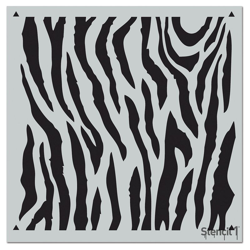 Stencil1 Zebra Print Repeating - Wall Stencil 11" x 11"