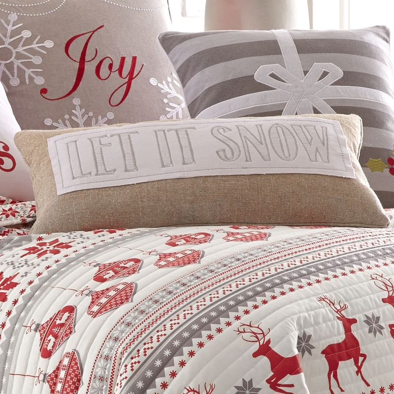 Silent Night Holiday Decorative Pillow Gray - Levtex Home