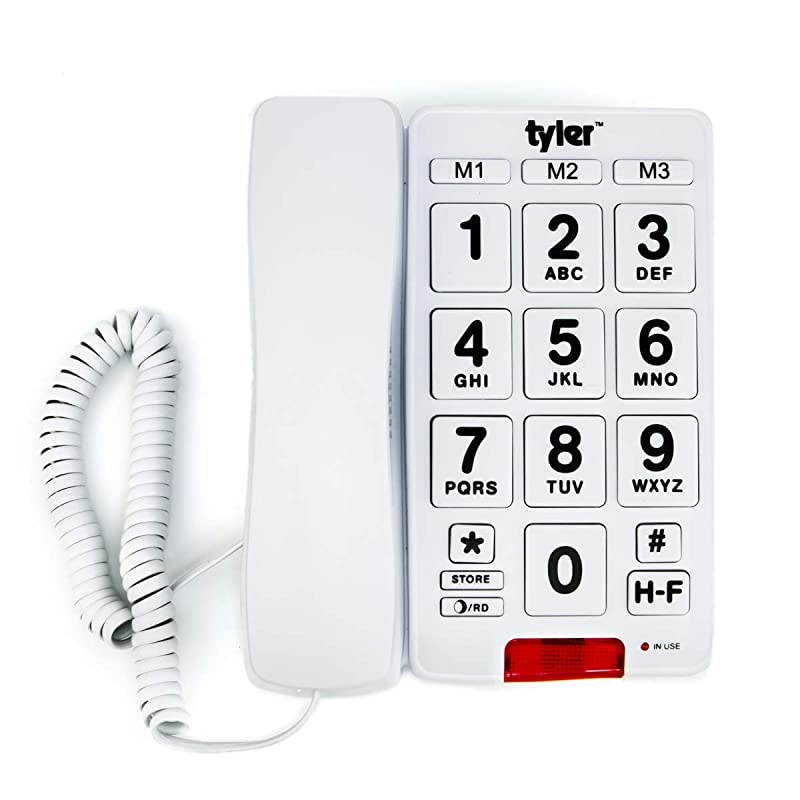 TBBP-3-WH Big Button Corded Phone with Speakerphone for Seniors and Ease of Use