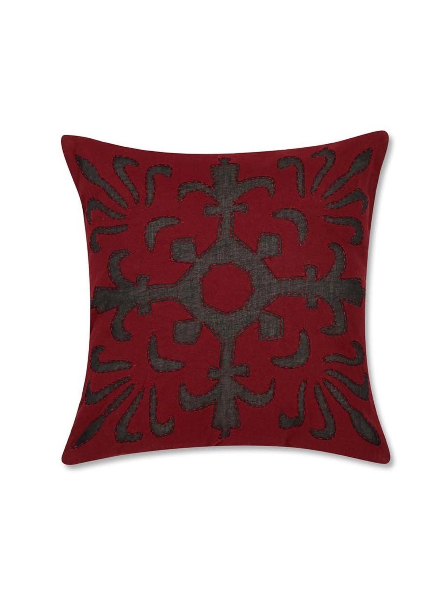 Fabindia Miran Red Cotton Cushion Cover