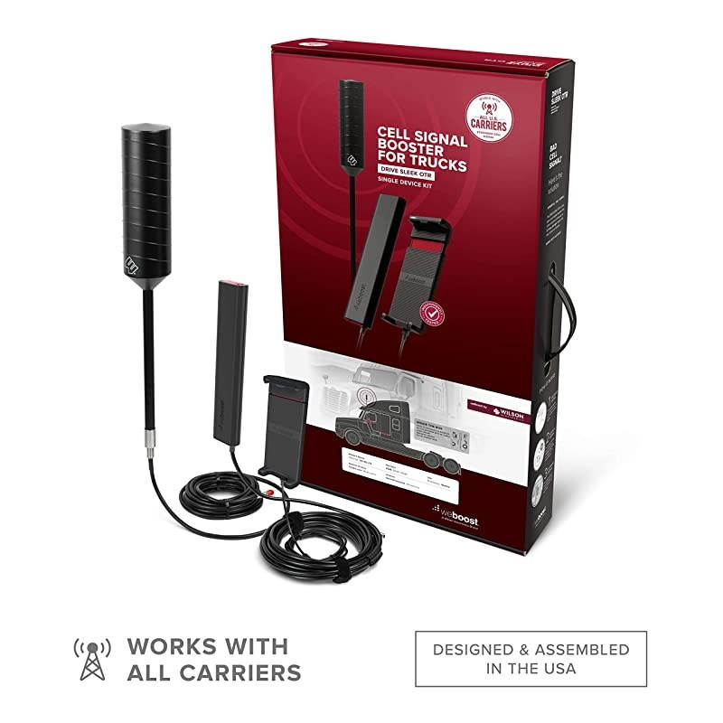 Drive Sleek OTR (470235) Truck Cell Phone Signal Booster | U.S. Company | All U.S. Carriers - Verizon, AT&T, T-Mobile, Sprint & More | FCC Approved
