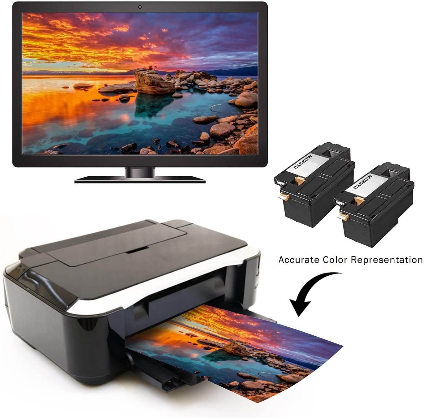 Limeink 2 Black Compatible High Yield Laser Toner Cartridges Replacement for Dell C1660 4G9HP Compatible with Dell C1660, C1660W, C1660cnw, 1660, 1660W, 1660cnw Printers