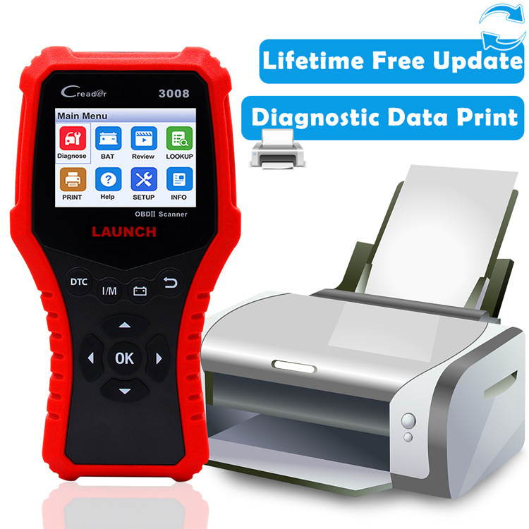 Creader 3008 Car Diagnostic Scanner Fault detector multi-language Support printing reports
