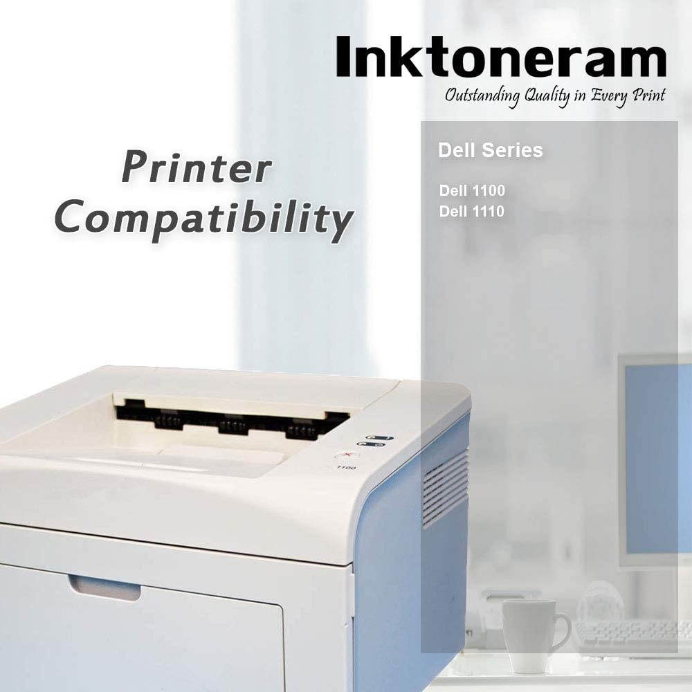 Inktoneram Compatible Toner Cartridge Replacement for Dell 1110 1100 310-6640 310-7660 (Black)