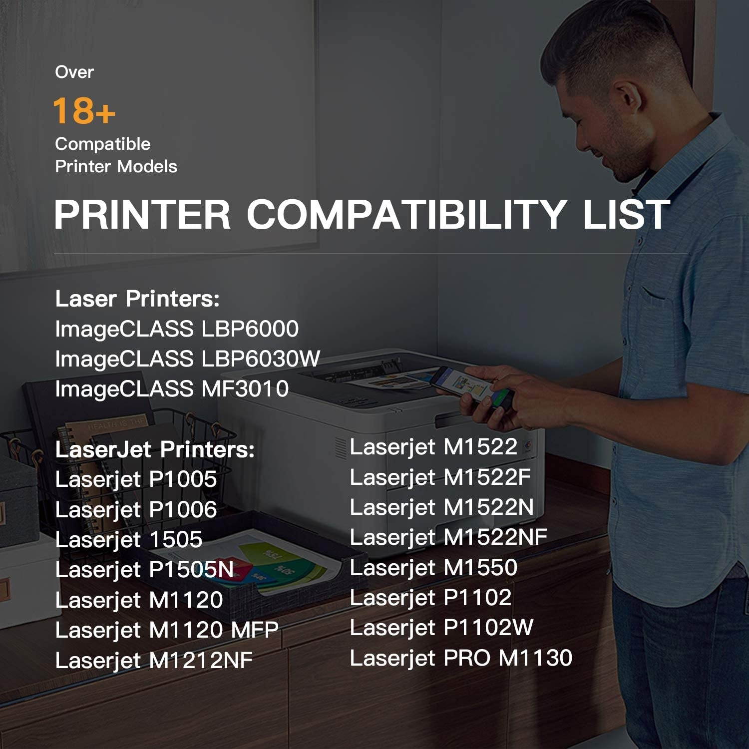 E-Z Ink (TM) Compatible Toner Cartridge Replacement for Canon 125 CRG-125 3484B001 to use with ImageClass LBP6030w ImageClass LBP6000 ImageClass MF3010 Laser Printer (Black, 2 Pack)