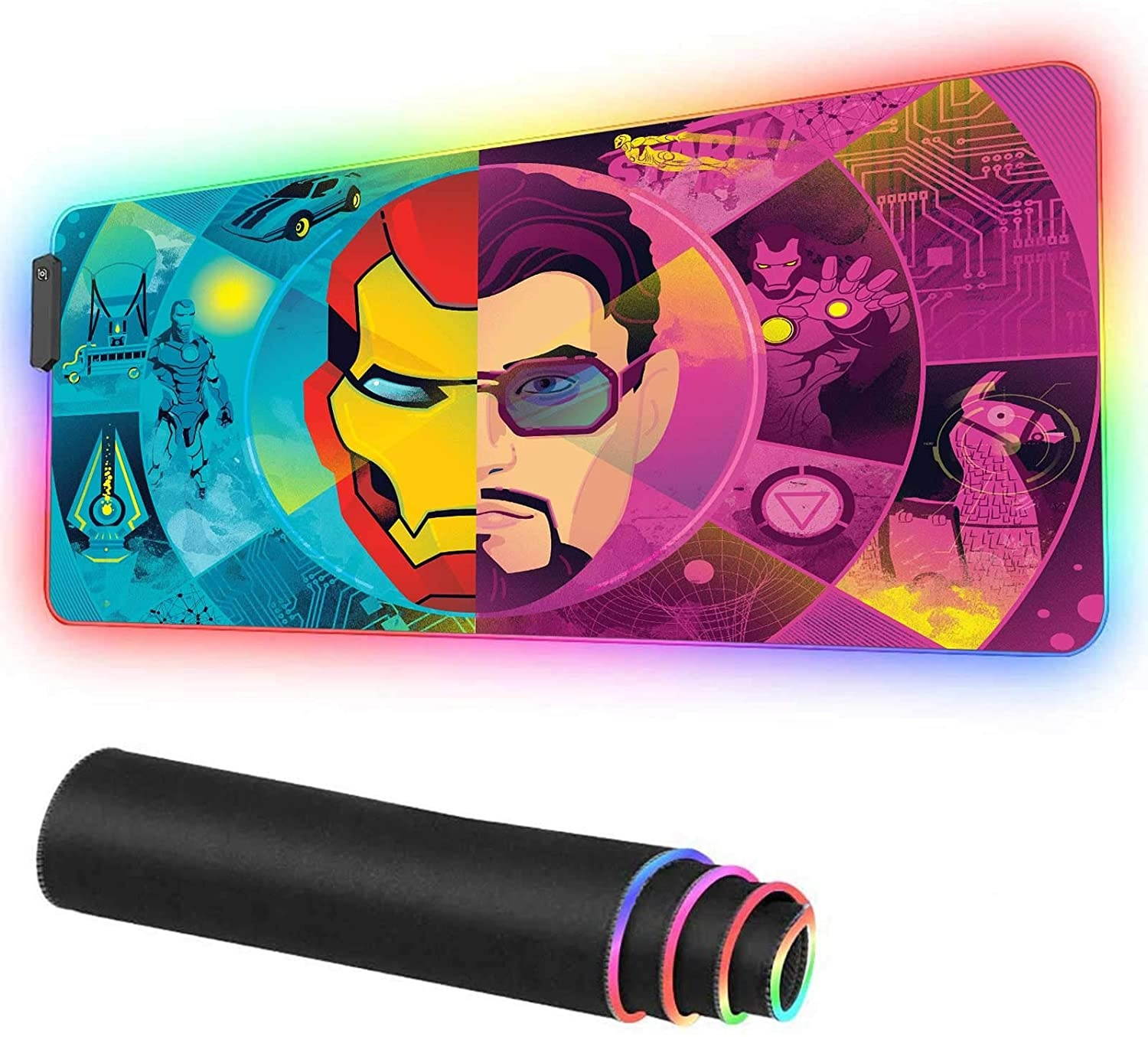 RGB Custom Mouse Pad - Chapter 2 Season 4,12 Lighting Modes Glowing Mousepad-4mm Thick-Anti-Slip Rubber Base-Laptop Desk Pad Mat-Computer Keyboard and Mice Combo Pads 23.6X13.8