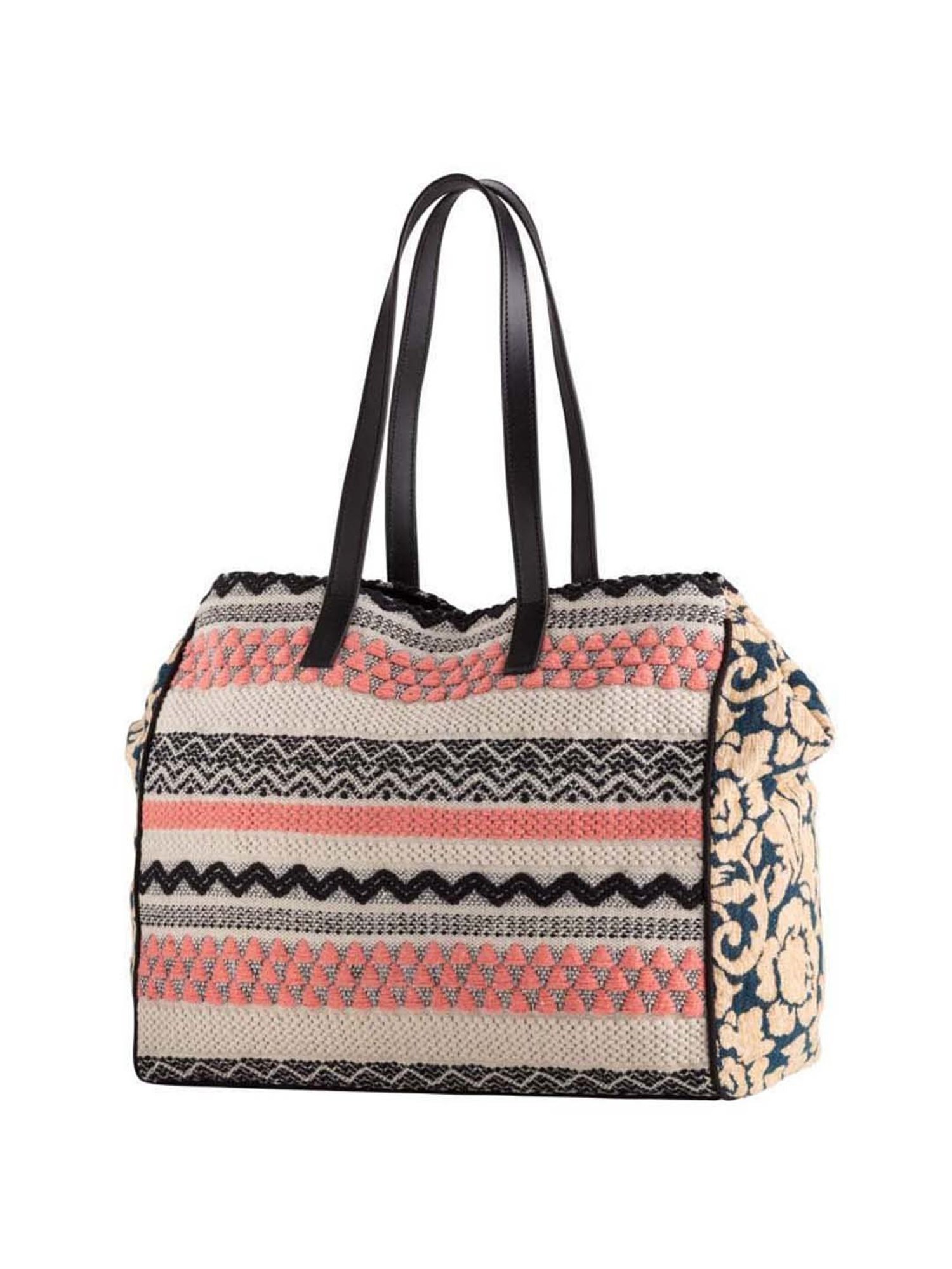CARPISA Cream Textured Medium Shoulder Bag