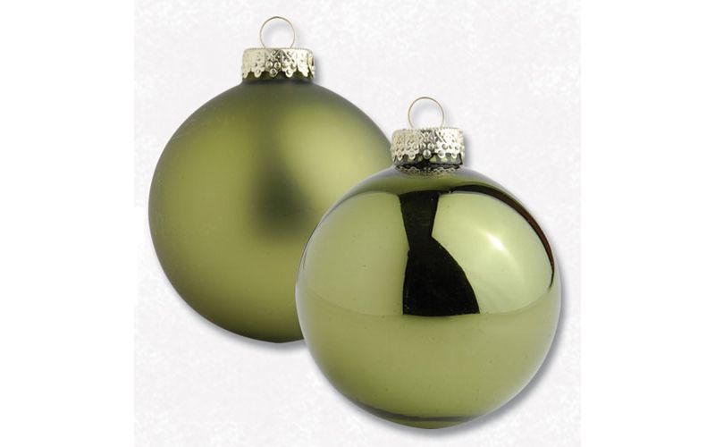 Roman Club Pack of 22 Olive Green Glass Ball Christmas Ornaments - 1.25" - 3.25"