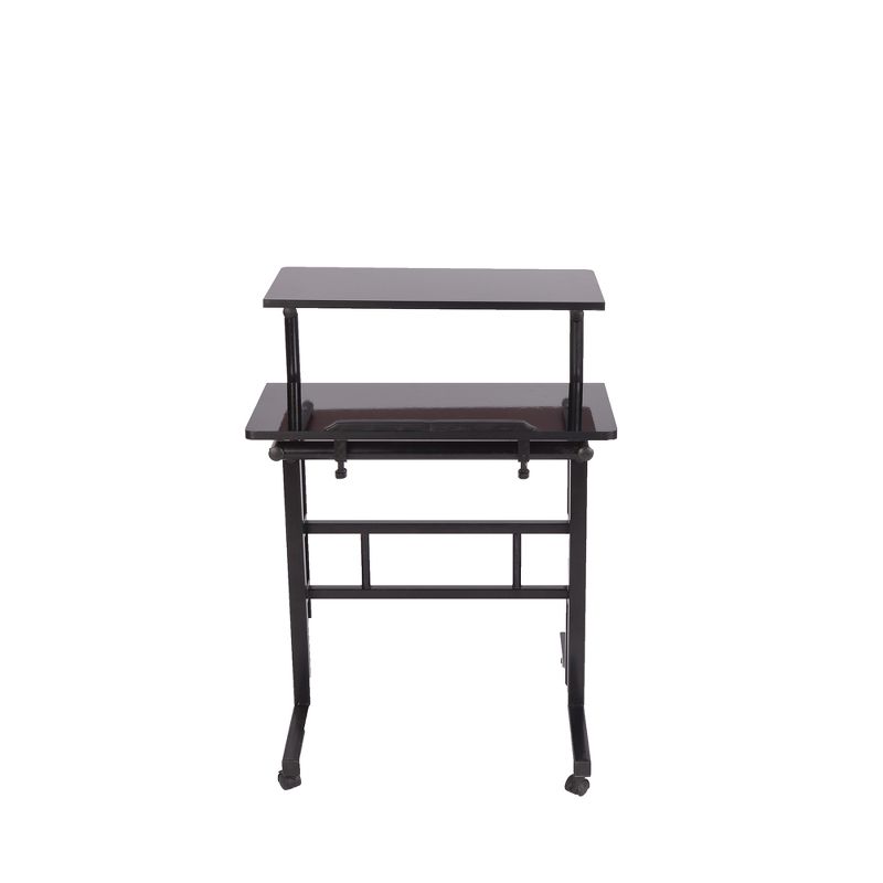 2 Tier Mobile Standing Desk with Platform Black - Mind Reader