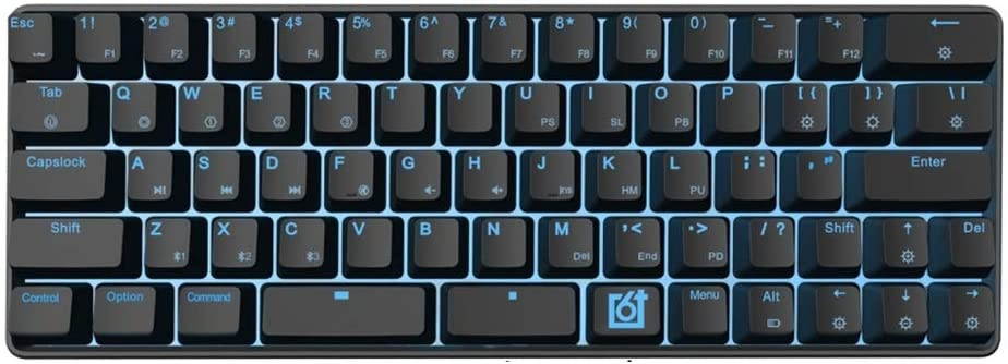 WYL Switch Mechanical Keyboard Gk66 Bluetooth Type-c Dual Mode Split-spacebar Hot-swappable RGB Mechanical Gaming Keyboard (Axis Body : Brown Switch)