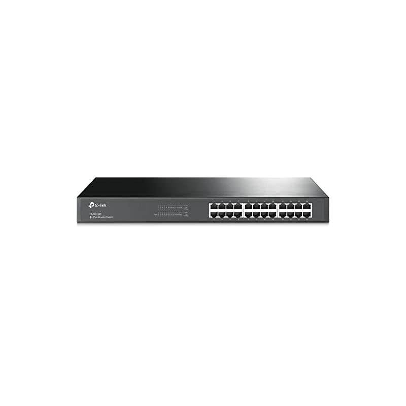 24 Port Gigabit Ethernet Switch | Plug and Play | Sturdy Metal w/Shielded Ports | Rackmount | Fanless | Limited Lifetime Protection | Unmanaged (TL-SG1024)