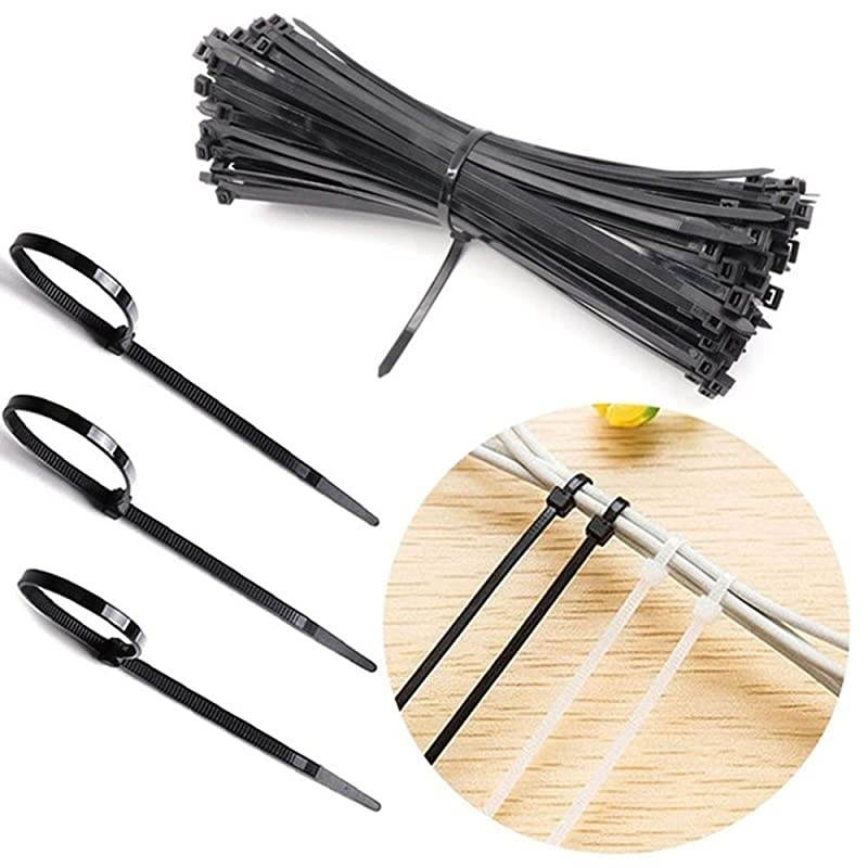 ties 12 inch Black small Nylon Cable ties 100 per pack for Indoor and Outdoor Uses 3 latches for stronger locks With 60 Pounds Tensile Strength