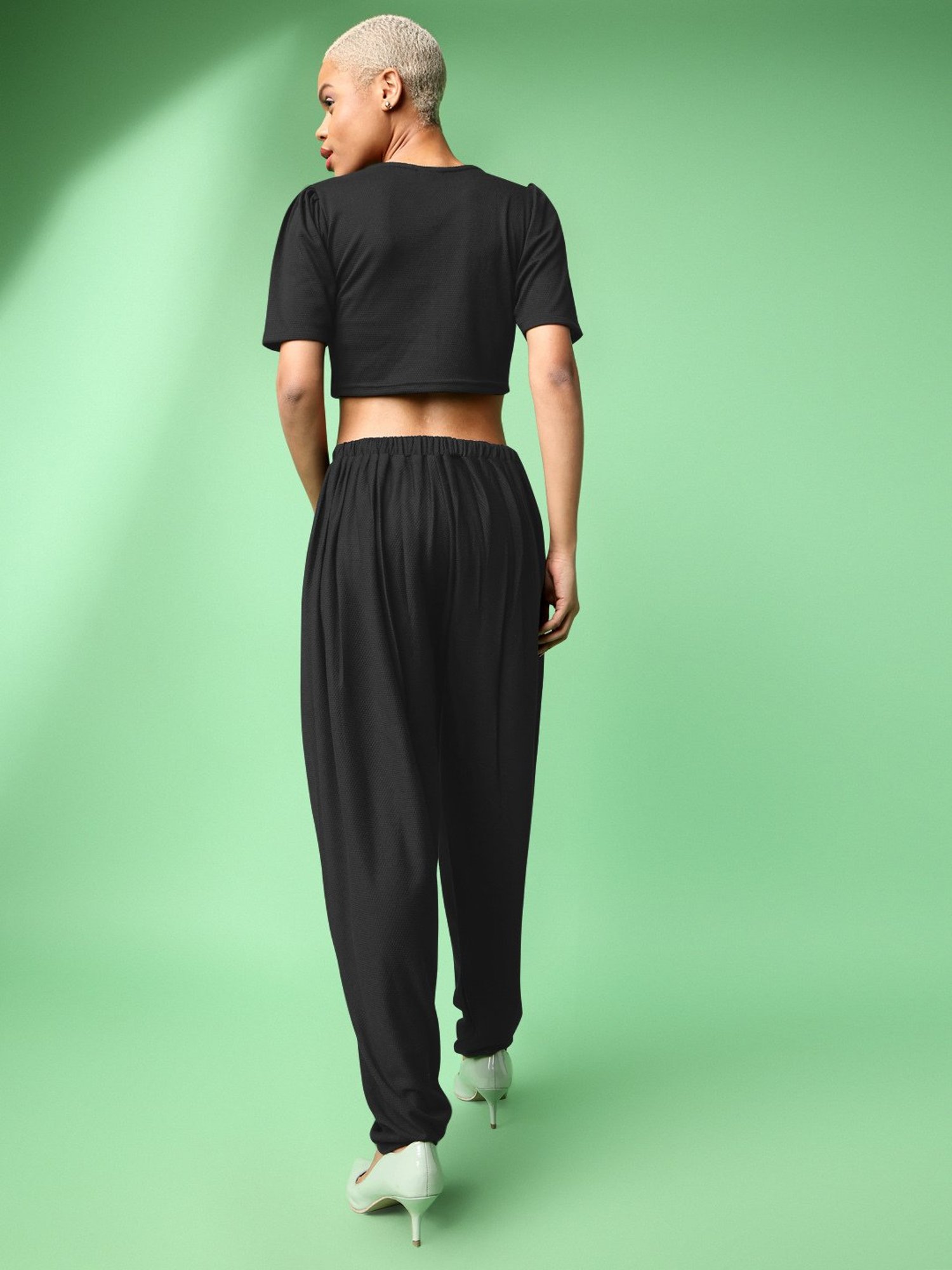PURVAJA Black Maxi Co-Ord Set