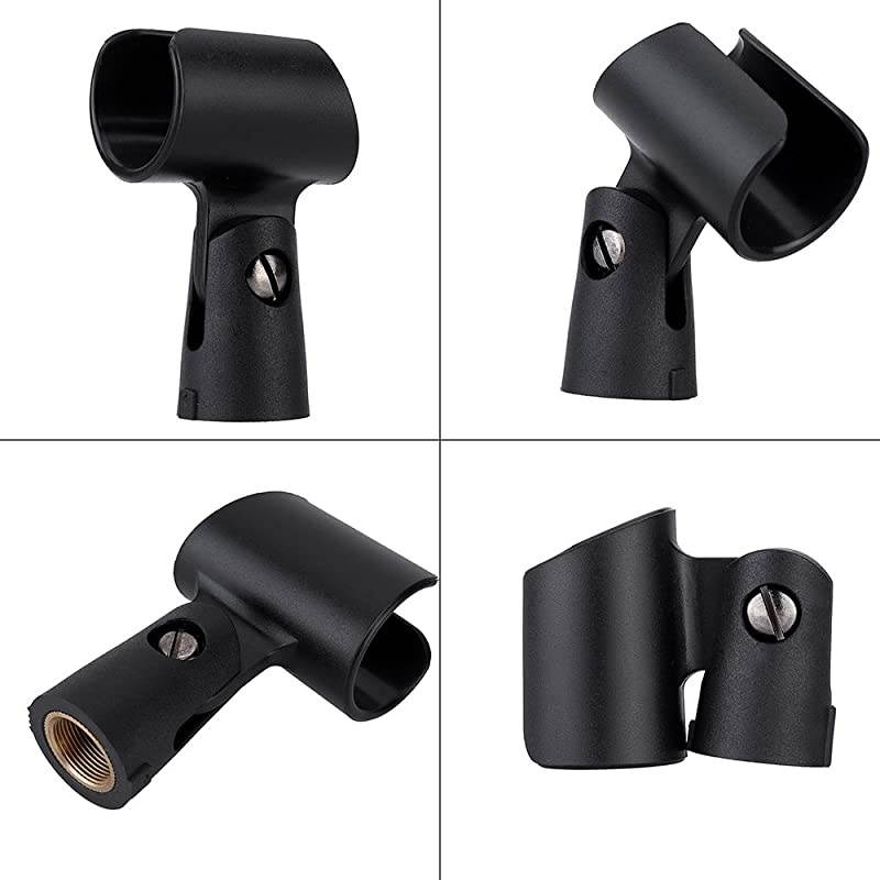 Desktop Microphone Stand Foldable Tripod with a 5/8" Male to 3/8" Female Screw and MC5 Mic Clip Holder Bracket for Meeting Lectures Podcasts (MC5 Mic Clip is Included)