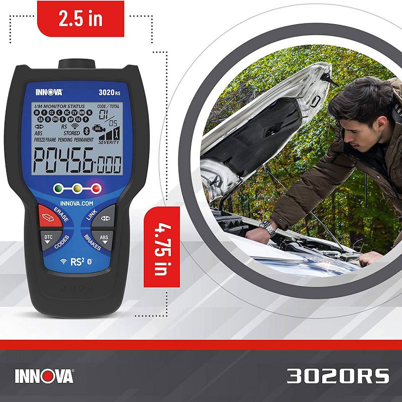 INNOVA 3020RS FixAssist Bluetooth Scanner Code Reader Tool with Check Engine Codes, ABS/Brake Codes, Smog Check LED Indicators