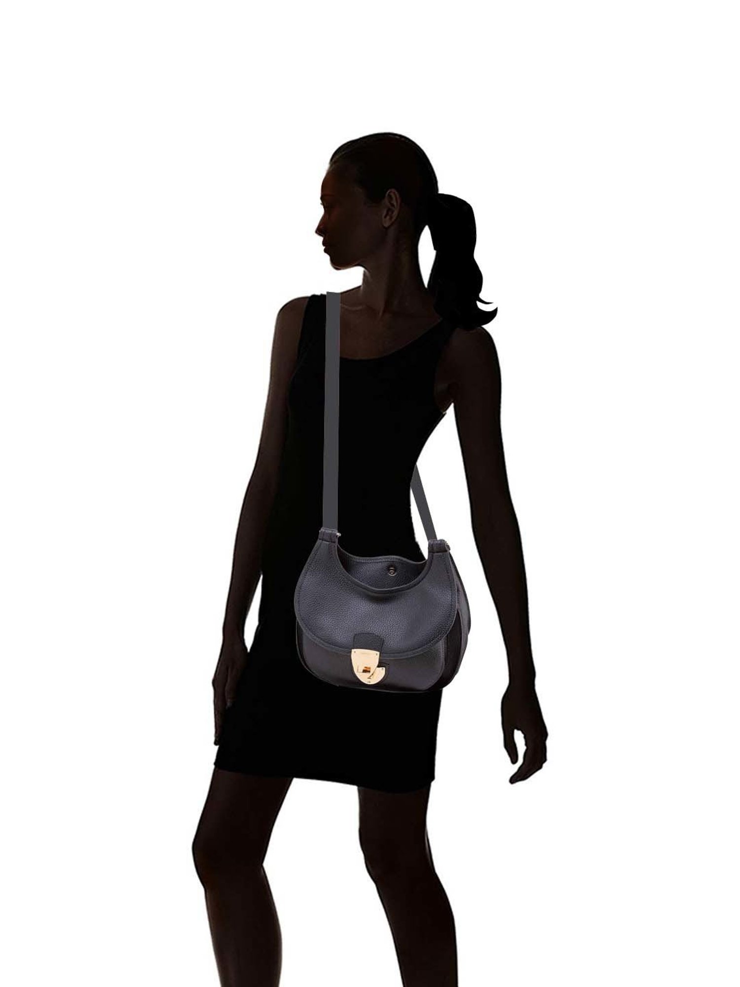 CARPISA Wish Black Solid Medium Sling Handbag