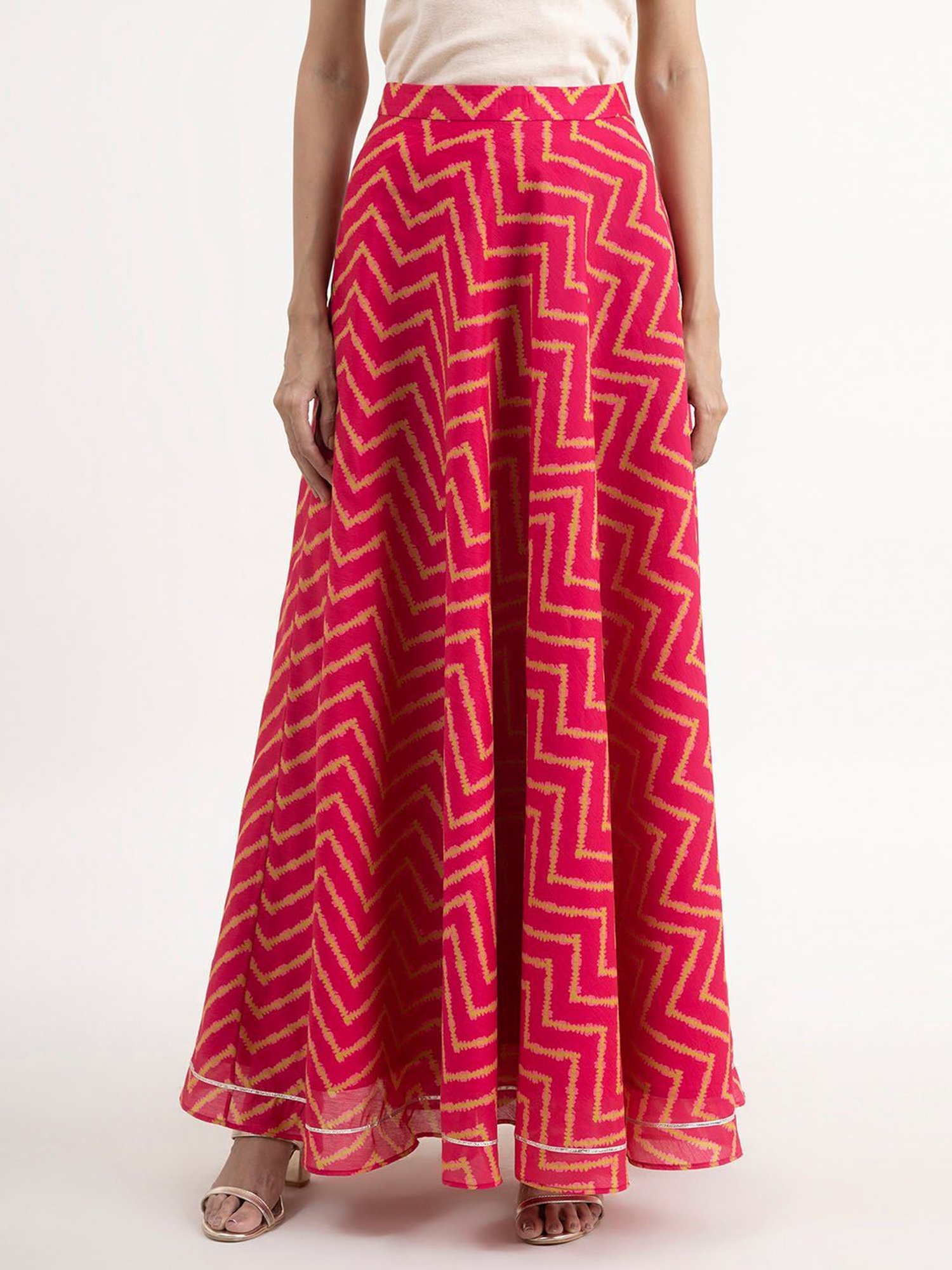 Pink Fort Pink Printed Skirt