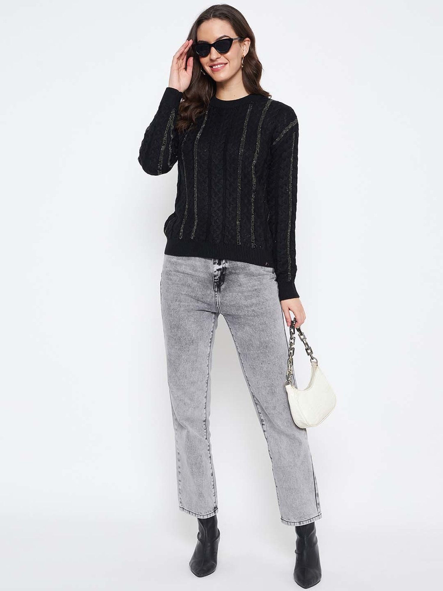 Camla Black Embellished Sweater