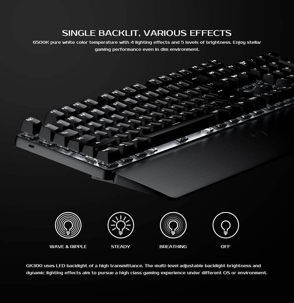 GameSir GK300 Wireless Mechanical Gaming Keyboard 2.4 GHz + Blutooth Connectivity, 1ms Low Latency, Aluminium Alloy Top Plate, Anti-ghosting for PC/iOS/iPad/Android Smartphone/Laptop and Mac