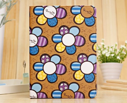 Euroge Tech&reg; New Cute Nifty Sunflower Design Folio Leather Cover Stand Protective Case for Apple Ipad 5/iPad Air(yellow)