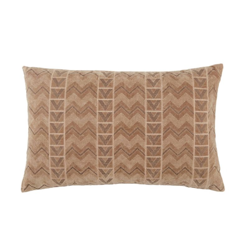 16&#34;x24&#34; Oversized Janco Chevron Poly Filled Lumbar Throw Pillow Beige - Jaipur Living