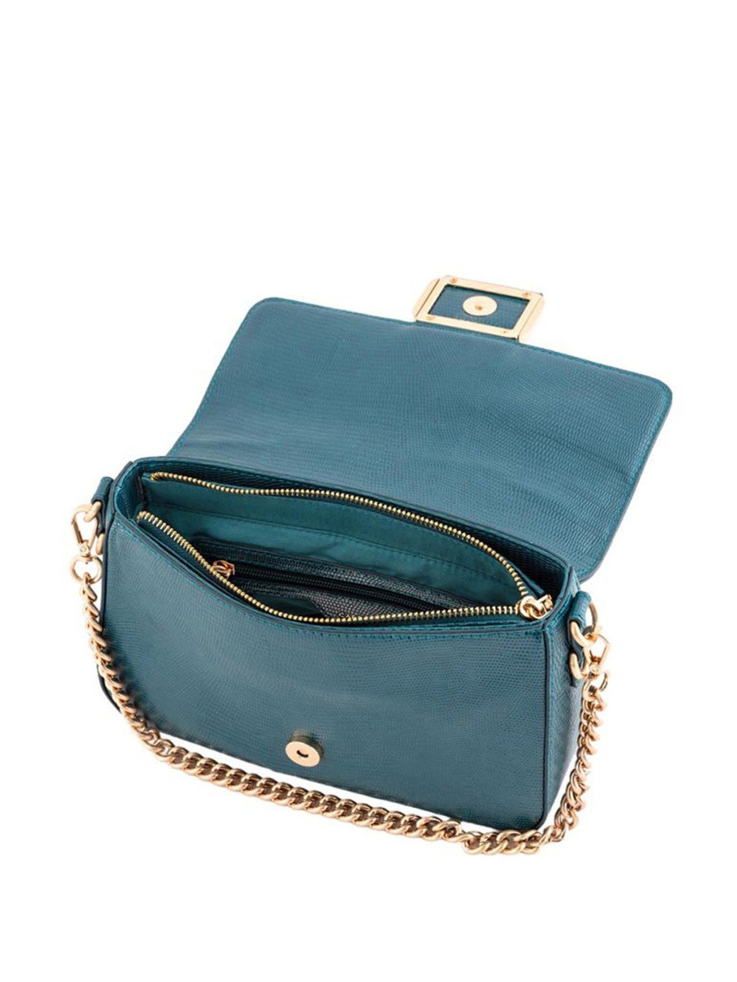 Carpisa Cassandra V1 Petrol Faux Leather Textured Sling Handbag