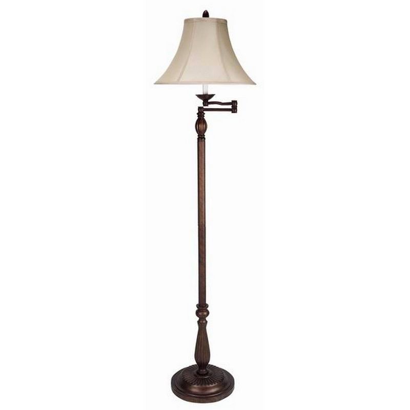62" 3-way Metal Traditional Swing Arm Floor Lamp Rust - Cal Lighting